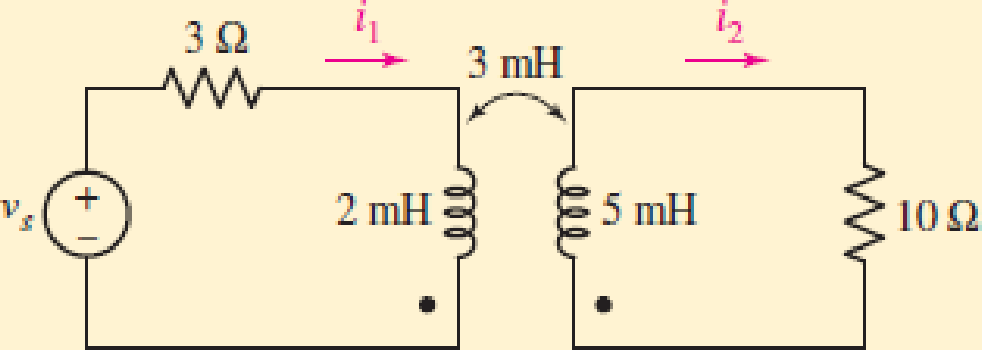 Chapter 13.1, Problem 2P, For the circuit of Fig. 13.9, write appropriate mesh equations for the left mesh and the right mesh 