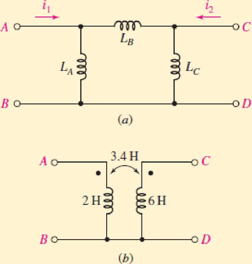 Chapter 13.3, Problem 7P, If the networks in Fig. 13.23 are equivalent, specify values (in mH) for LA, LB, and LC. FIGURE 