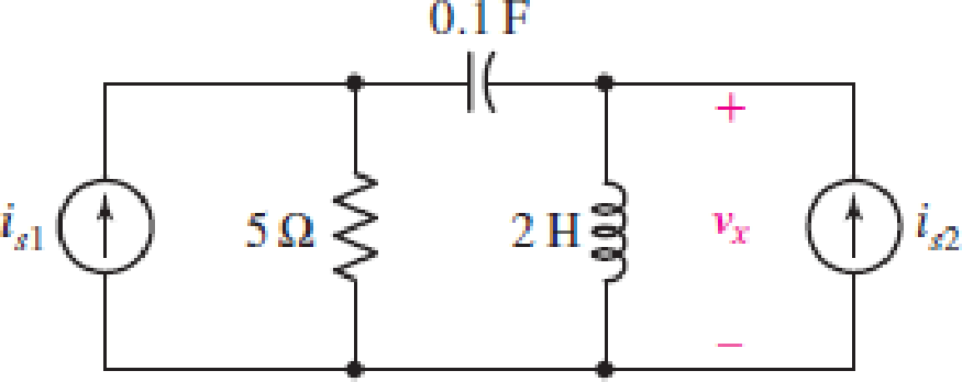 Chapter 14, Problem 61E, For the circuit shown in Fig. 14.58, let is1 = 3u(t) A and is2 = 5 sin 2t A. Working initially in 