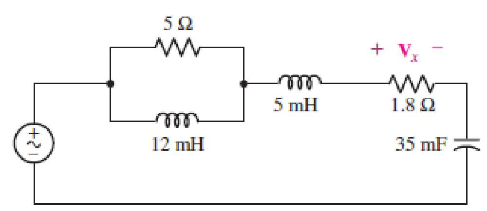 Chapter 15, Problem 43E, For the circuit shown in Fig. 15.64, the voltage source has magnitude 1 V and phase angle 0. 
