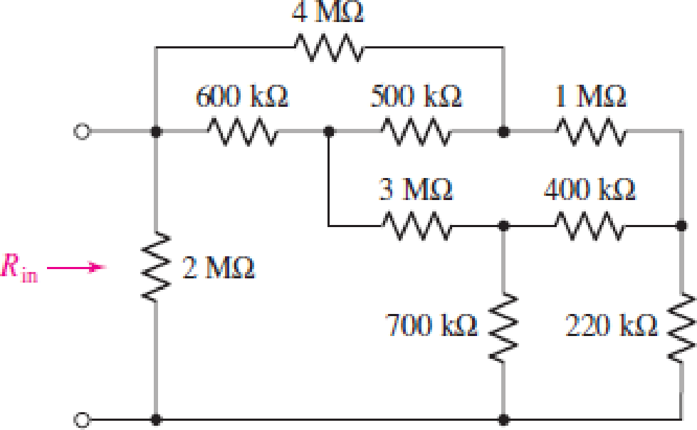 Chapter 16, Problem 25E, Employ Y conversion techniques as appropriate to determine the input resistance Rin of the one-port 