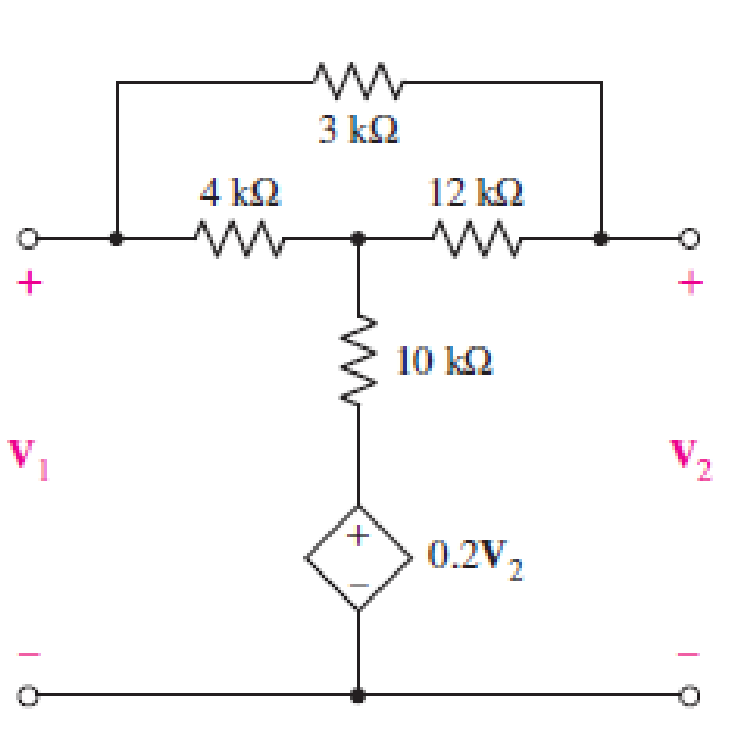 Chapter 16, Problem 51E, (a) Employ suitably written mesh equations to obtain the t parameters which characterize the network 