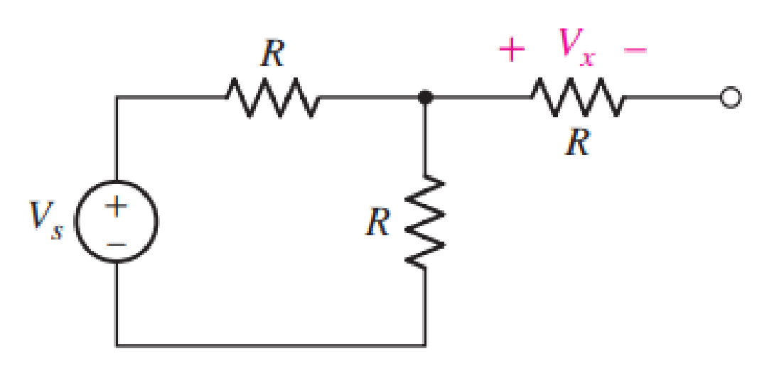 Chapter 3, Problem 14E, Study the circuit depicted in Fig. 3.57, and explain (in terms of KCL) why the voltage labeled Vx 
