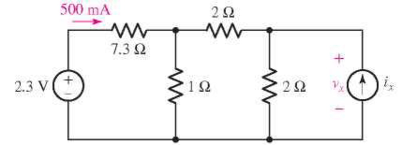 Chapter 3, Problem 21E, Determine the value of vx as labeled in the circuit of Fig. 3.62. FIGURE 3.62 