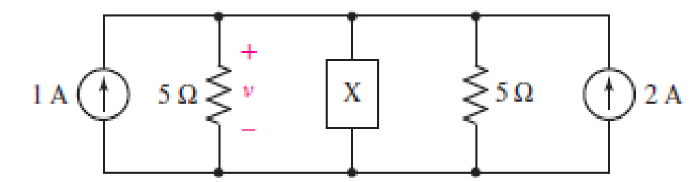 Chapter 3, Problem 32E, Referring to the circuit depicted in Fig. 3.72, determine the value of the voltage v if the element 