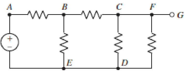 Chapter 3, Problem 3E, For the circuit of Fig. 3.47: (a) Count the number of nodes. (b) In moving from A to B, have we 