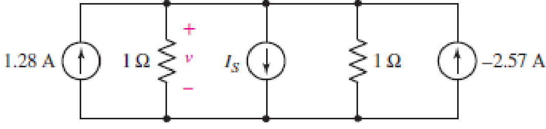 Chapter 3, Problem 40E, What value of IS in the circuit of Fig. 3.79 will result in a zero voltage v?  FIGURE 3.79 