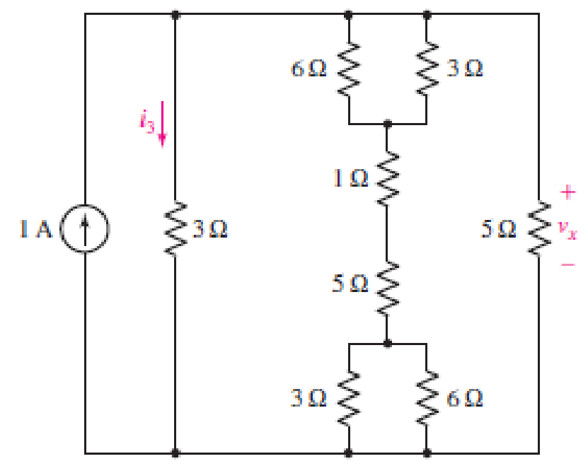 Chapter 3, Problem 46E, Making appropriate use of resistor combination techniques, calculate i3 and vx in the circuit of 