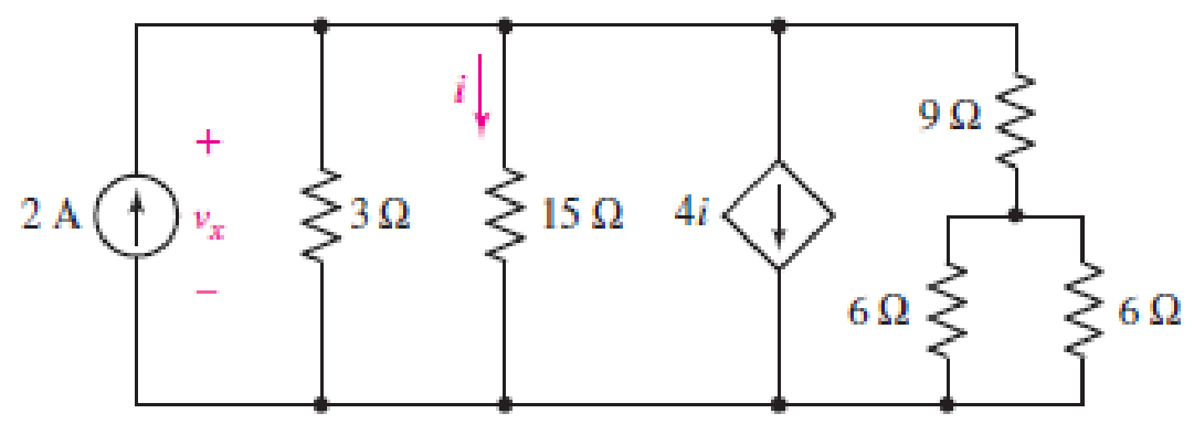 Chapter 3, Problem 47E, Calculate the voltage labeled vx in the circuit of Fig. 3.86 after first simplifying, using 