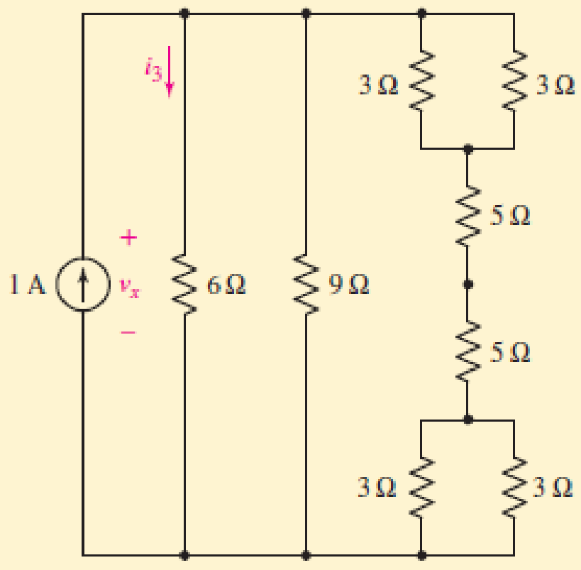 Chapter 3.7, Problem 15P, 3.15 For the circuit of Fig. 3.33, calculate the voltage vx. FIGURE 3.33 