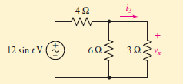 Chapter 3.8, Problem 16P, 3.16 Use voltage division to determine vx in the circuit of Fig. 3.37. (Dont let the sinusoidal 