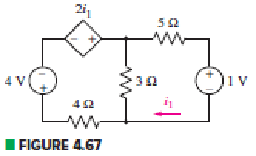 Chapter 4, Problem 40E, Determine the power dissipated in the 4  resistor of the circuit shown in Fig. 4.67. 