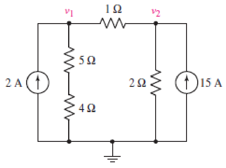 Chapter 4, Problem 8E, With the assistance of nodal analysis, determine v1  v2 in the circuit shown in Fig. 4.38. FIGURE 