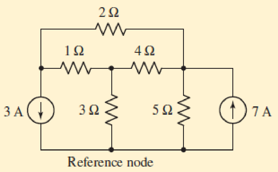 Chapter 4.1, Problem 2P, For the circuit of Fig. 4.5, compute the voltage across each current source. FIGURE 4.5 