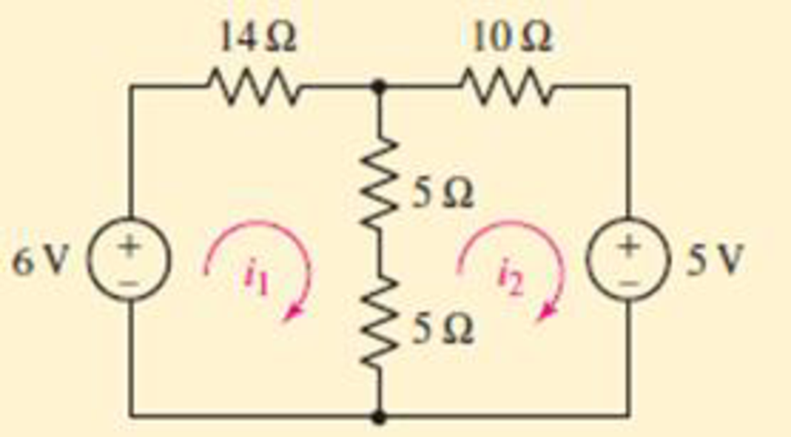 Chapter 4.3, Problem 6P, Determine i1 and i2 in the circuit in Fig. 4.19. FIGURE 4.19 Ans: +184.2 mA; 157.9 mA 