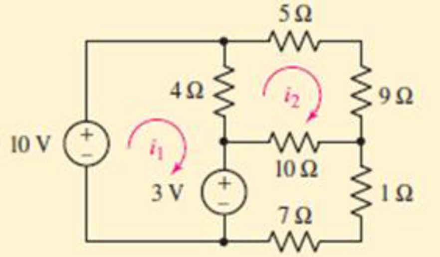 Chapter 4.3, Problem 7P, Determine i1 and i2 in the circuit of Fig 4.21. FIGURE 4.21 