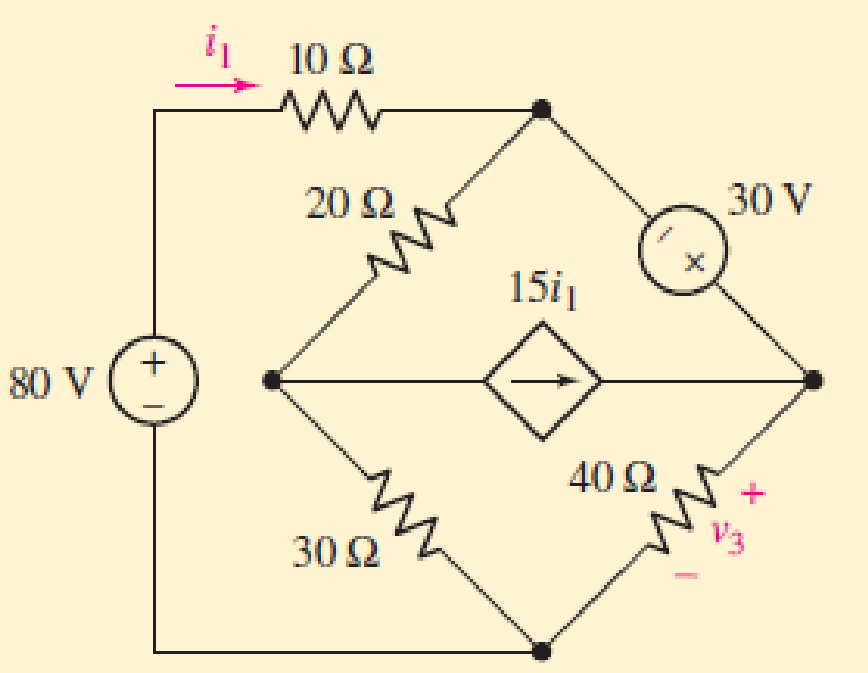 Chapter 4.4, Problem 10P, Determine v3 in the circuit of Fig. 4.28. FIGURE 4.28 
