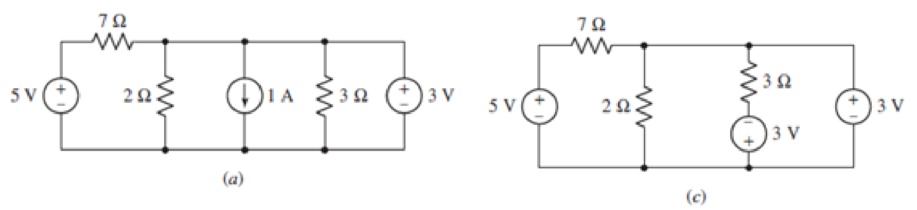 Chapter 5, Problem 16E, Verify that the power absorbed by the 7  resistor in Fig. 5.22a remains the same after the source 