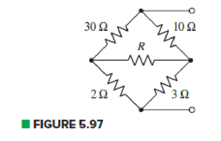 Chapter 5, Problem 58E, For the network of Fig. 5.97, select a value of R such that the network has an equivalent resistance 