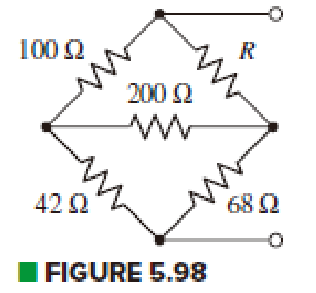 Chapter 5, Problem 59E, For the network of Fig. 5.98, select a value of R such that the network has an equivalent resistance 