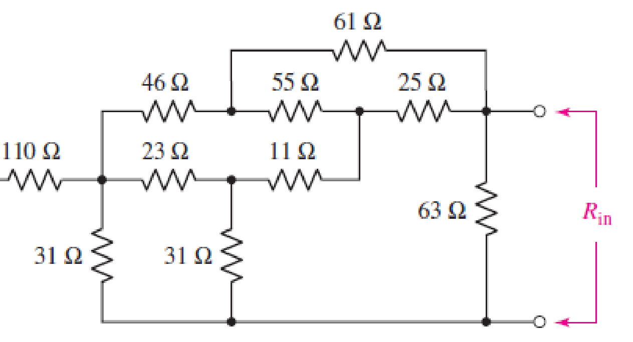 Chapter 5, Problem 61E, Calculate Rin as indicated in Fig.5.100. FIGURE 5.100 