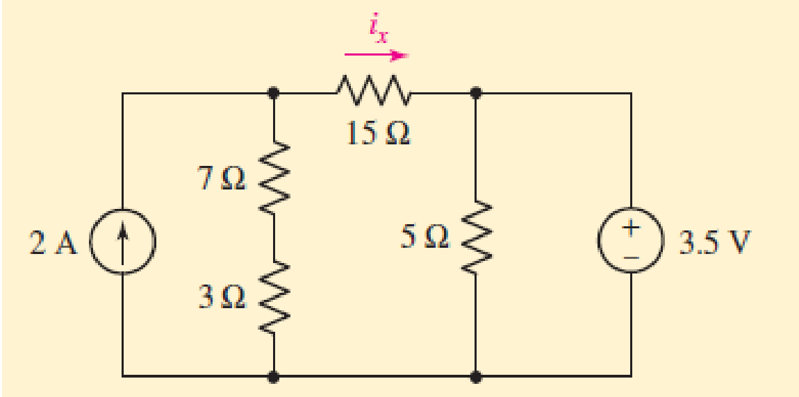 Chapter 5.1, Problem 1P, For the circuit of Fig. 5.4, use superposition to compute the current ix. FIGURE 5.4 