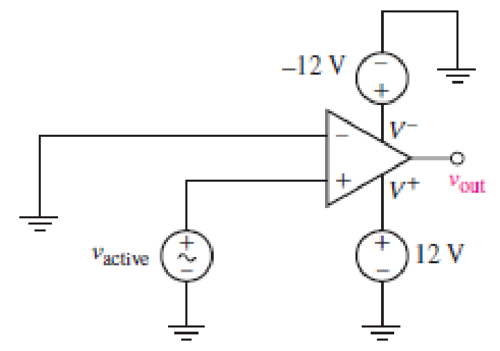 Chapter 6, Problem 39E, For the circuit depicted in Fig. 6.59, sketch the expected output voltage vout as a function of 