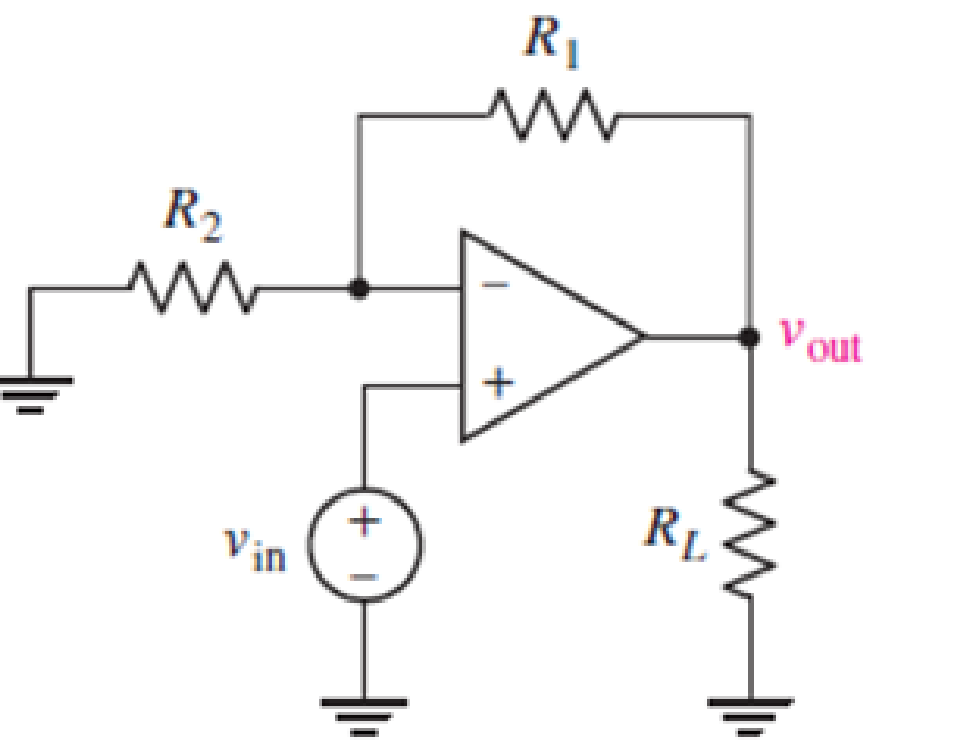 Chapter 6, Problem 3E, For the circuit of Fig. 6.40, calculate vout if (a) R1 = R2 = 100 k, RL = 100 , and vin = 5 V; (b) 