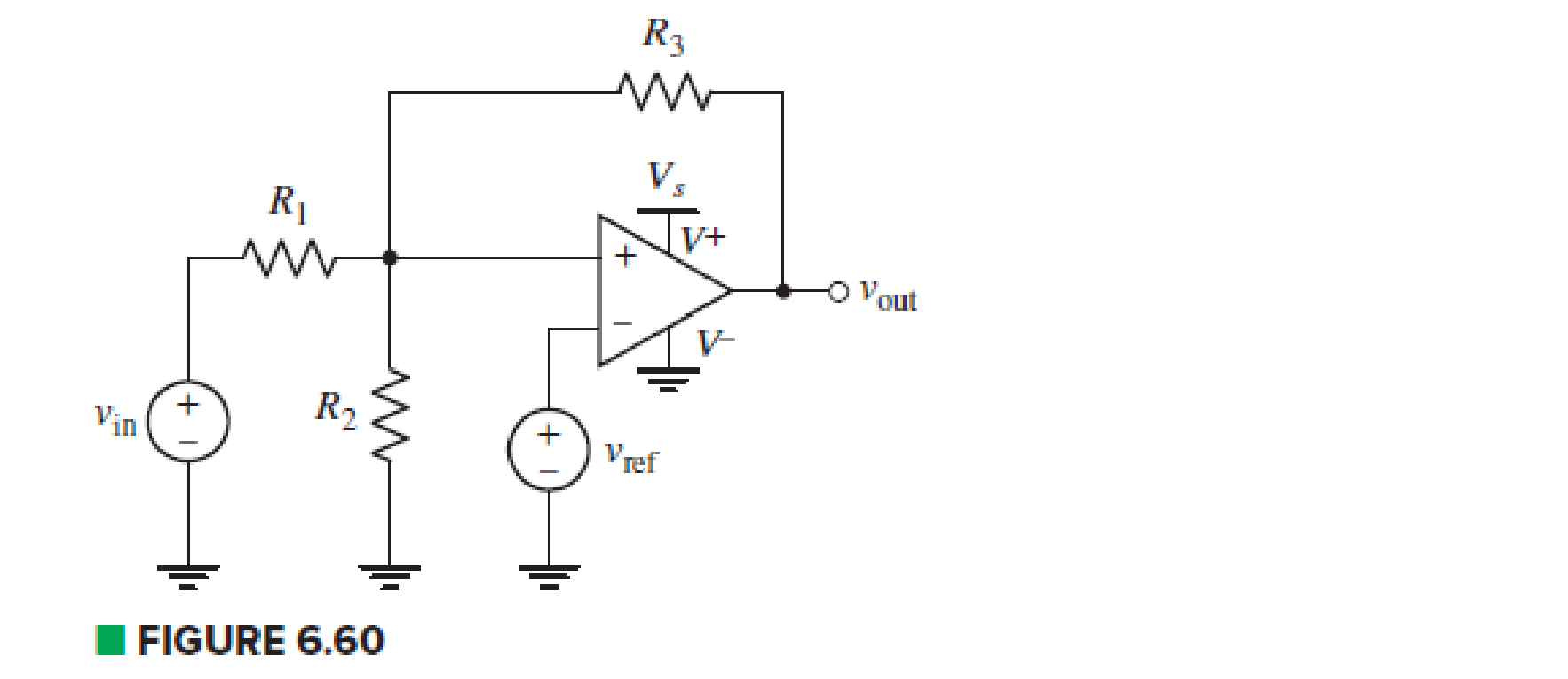 Chapter 6, Problem 42E, Examine the comparator Schmitt trigger circuit in Fig. 6.60. containing an input voltage vin, 