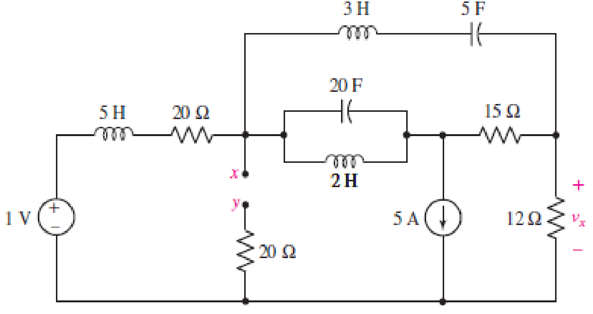 Chapter 7, Problem 29E, Calculate the voltage labeled vx in Fig. 7.52, assuming the circuit has been running a very long 