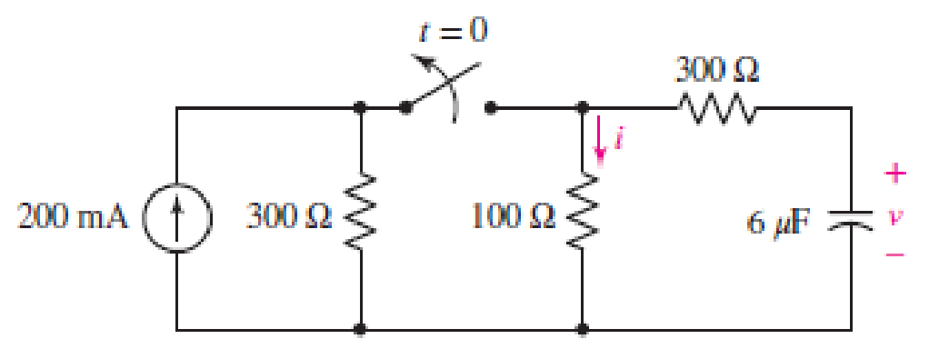 Chapter 8, Problem 11E, For the circuit in Fig. 8.56, find (a) the total energy stored in the capacitor before the switch is 