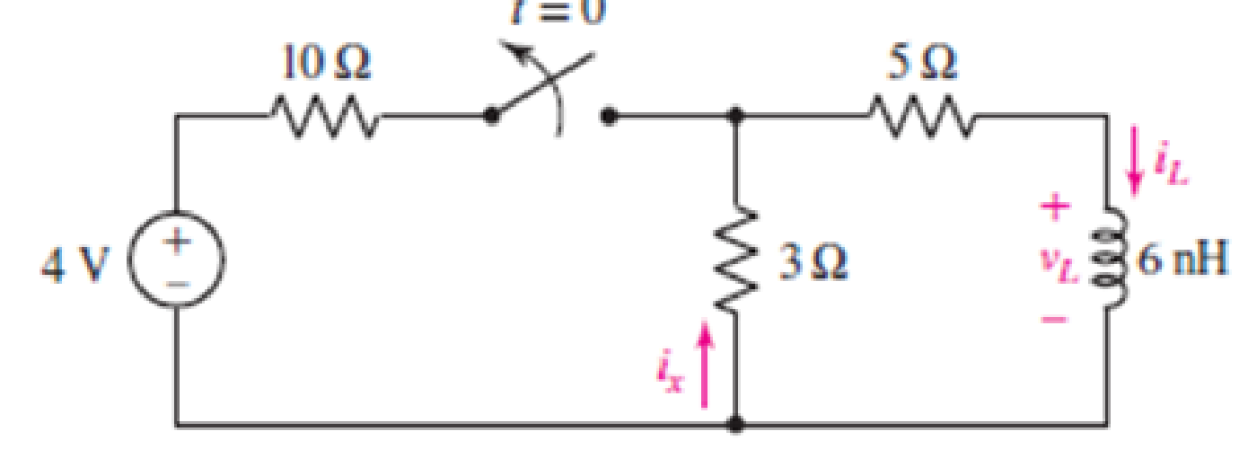 Chapter 8, Problem 27E, For the circuit of Fig. 8.61, determine ix, iL, and vL at t equal to (a) 0; (b) 0+. Figure 8.61 