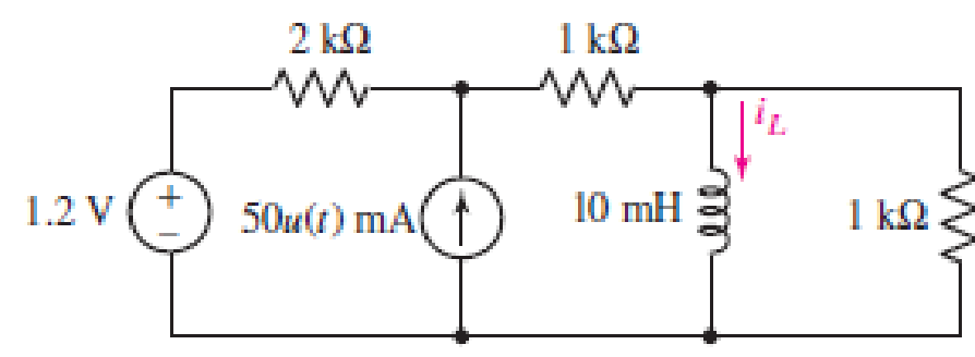 Chapter 8, Problem 61E, The circuit depicted in Fig. 8.86 contains two independent sources, one of which is only active for 