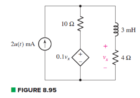 Chapter 8, Problem 77E, In the circuit of Fig. 8.95, a 3 mF capacitor is accidentally installed instead of the inductor. 