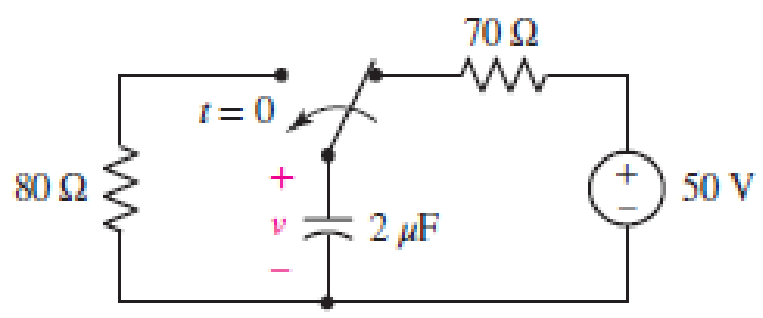 Chapter 8.1, Problem 2P, Noting carefully how the circuit changes once the switch in the circuit of Fig. 8.5 is thrown, 