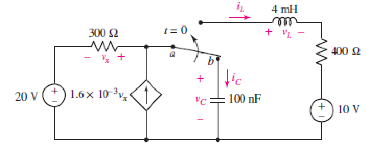 Chapter 9, Problem 50E, The circuit in Fig. 9.52 has the switch in position a for a long time, with the capacitor 