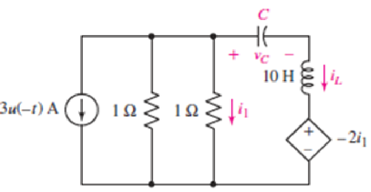 Chapter 9, Problem 67E, The capacitor in the circuit of Fig. 9.63 is set to I F. Determine vC(t) at (a) t = 1 s; (b) t = 0+; 