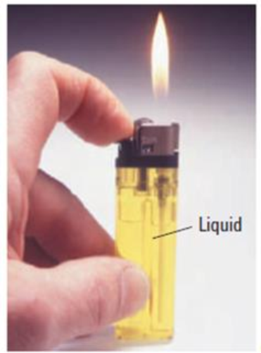 Chapter 9, Problem 110QRT, Butane is a gas at room temperature; however, if you look closely at a butane lighter you see it 