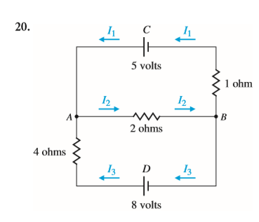 Chapter 2.4, Problem 20EQ, For Exercises 19 and 20, determine the currents for the given electrical networks. 