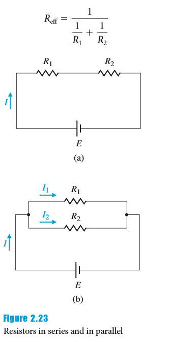 Chapter 2.4, Problem 22EQ, 
22. The networks in parts (a) and (b) of Figure 2.23 show two resistors coupled in series and in 