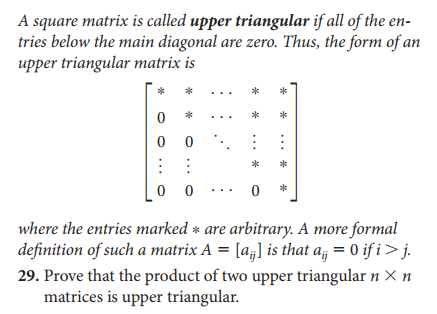 Chapter 3.2, Problem 29EQ, A square matrix is called upper triangular if all of the entries below the main diagonal are zero. 
