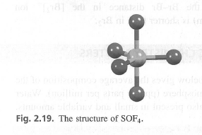 Chapter 2, Problem 18P, 2.18 Use the VSEPR model to rationalize the structure of  shown in Fig.2.19. What are the bond 