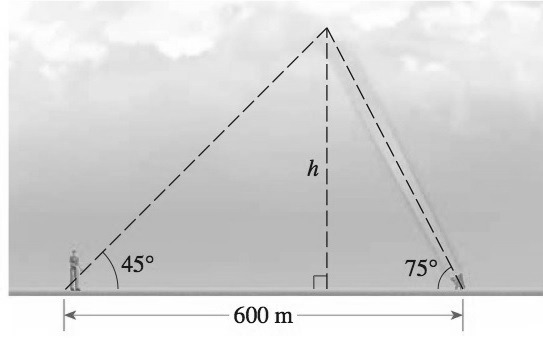 Chapter 5.2, Problem 66E, Height of Cloud Cover To measure the height of the cloud cover at an airport, a worker shines a 