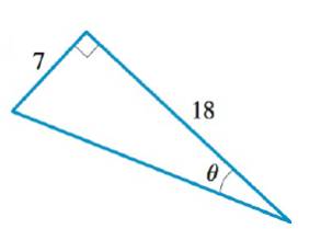 Chapter 5.4, Problem 18E, 17-22 Finding Angles in Right Triangles Find the angle  in degrees, rounded to one decimal place. 