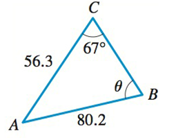 Chapter 5.5, Problem 6E, 3-8. Finding an Angle or Side Use the Law of Sines to find the indicated side x or angle . 