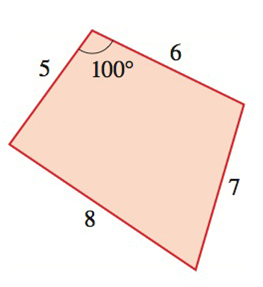 Chapter 5.6, Problem 35E, 33-36Herons Formula Find the area of the shaded figure, rounded to two decimals. 