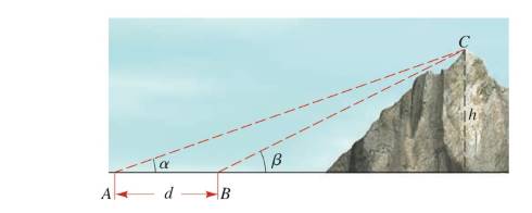Chapter 5.FOM, Problem 5P, Height of a Mountain To calculate the height h of a mountain, angles  and  and distance d are 