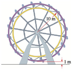 Chapter 6.6, Problem 49E, APPLICATIONS Ferris Wheel A Ferris wheel has a radius of 10 m, and the bottom of the wheel passes 1 