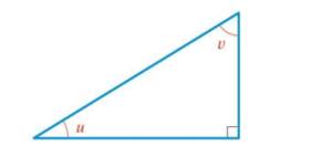 Chapter 7.1, Problem 118E, DISCUSS: Cofunction Identities In the right triangle shown, explain why v=(/2)u. Explain how you can 