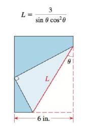 Chapter 7.3, Problem 114E, APPLICATIONS Length of a Fold The lower right-hand corner of a long piece of paper 6in, wide is 
